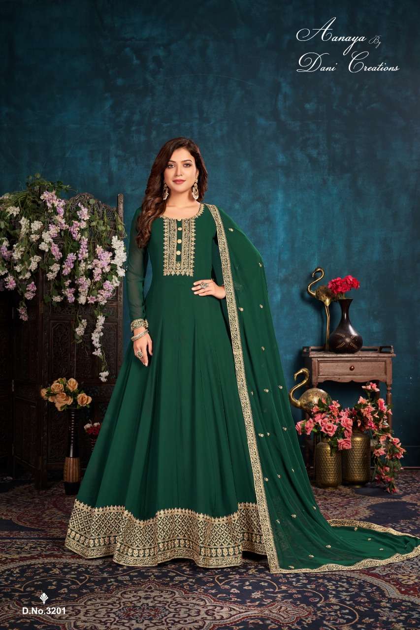 AANAYA VOL-132 BY AANAYA 3201 TO 3204 SERIES FAUX GEORGETTE WORK ANARKALI DRESSES