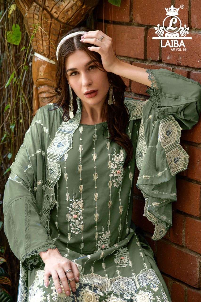 AM VOL-161 BY LAIBA PURE GEORGETTE EMBROIDERY STITCHED PAKISTANI DRESSES