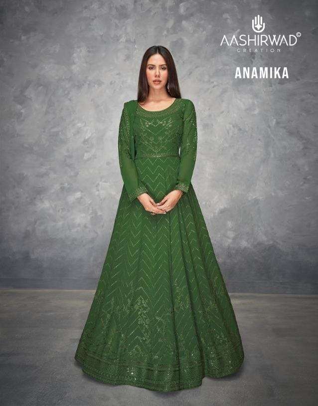 ANAMIKA BY AASHIRVAD CREATION 8631 TO 8635 SERISE PURE GEORGETTE WORK DRESSES