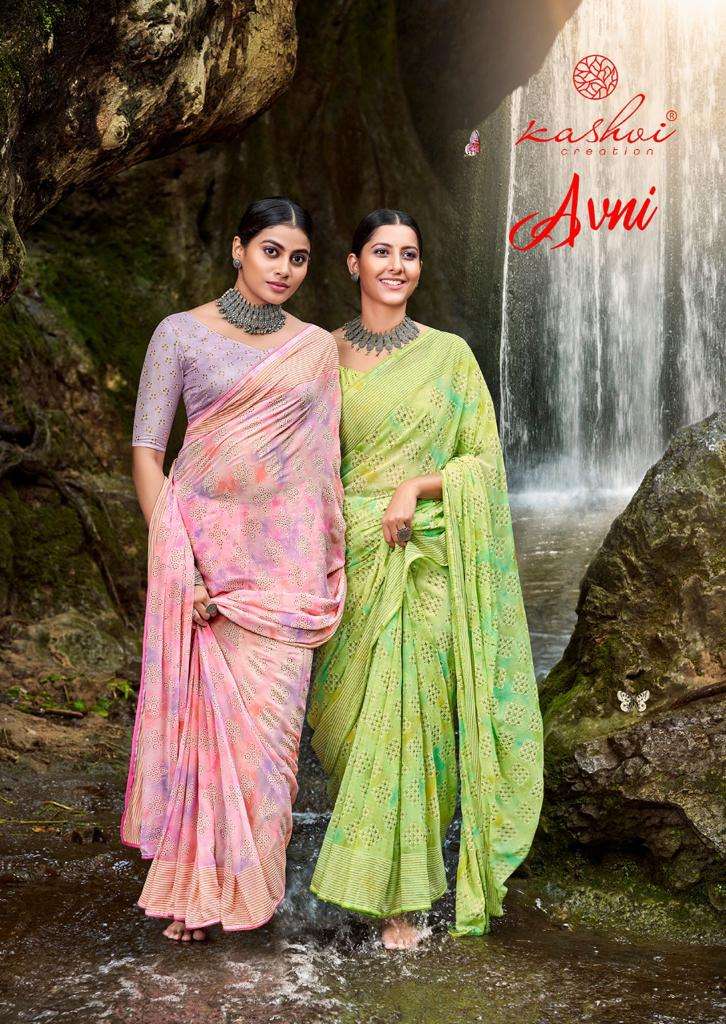 AVNI BY KASHVI CREATION 2791 TO 2800 SERIES GEORGETTE PRINT SAREES