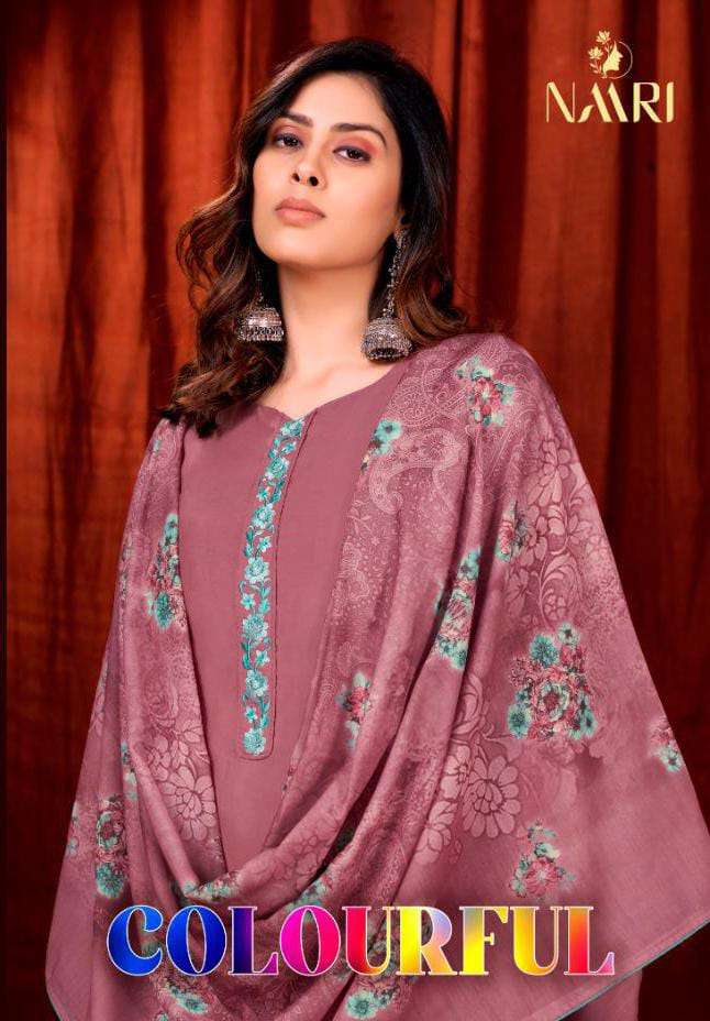 COLOURFUL BY NAARI 6501 TO 6505 SERIES PURE SILK WITH EMBROIDERY WORK DRESSES