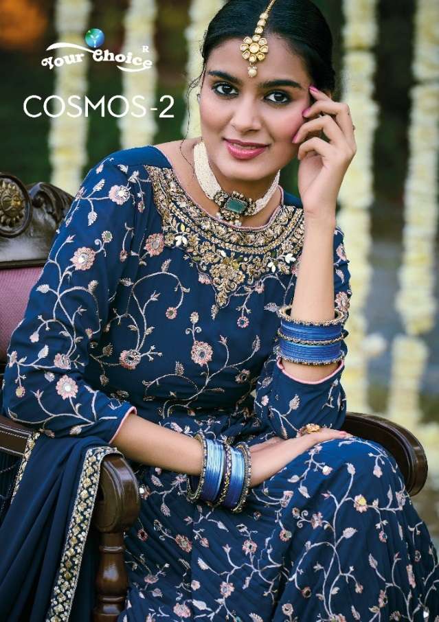 COSMOS VOL-2 BY YOUR CHOICE 20001TO 20005 SERIES GEORGETTE STITCHED DRESSES