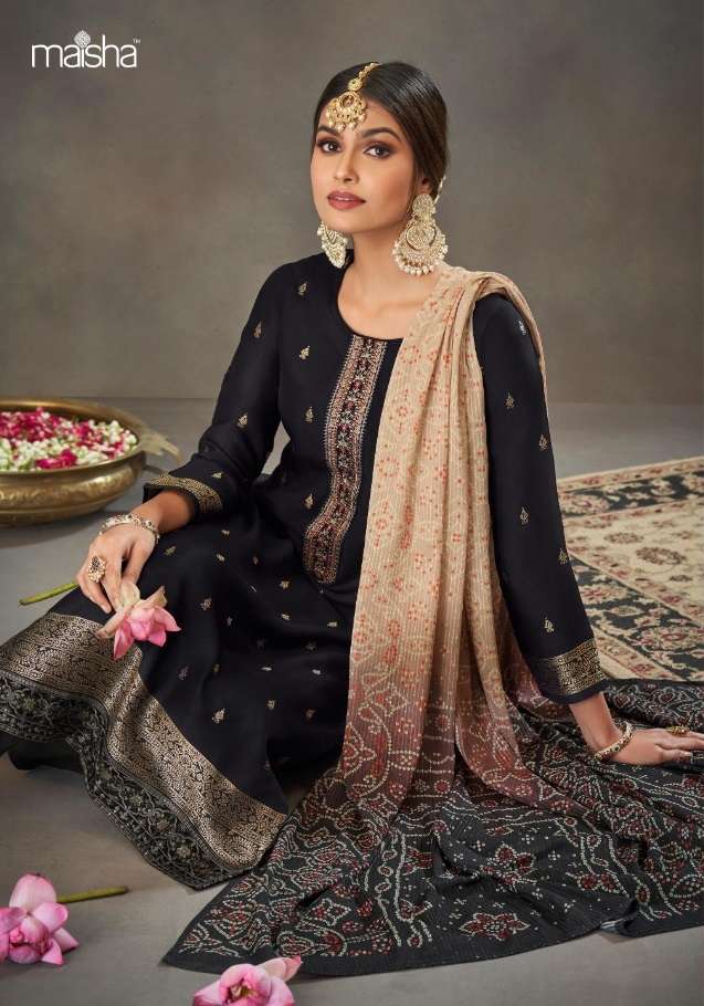 GULNAJ BY MAISHA 12030 TO 12035 SERIES VISCOSE JACQUARD EMBROIDERY DRESSES