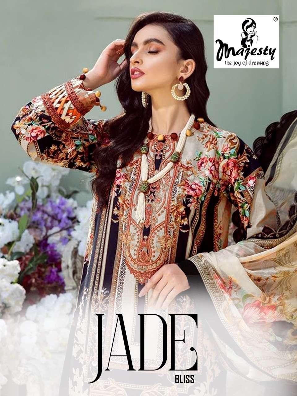 JADE BLISS BY MAJESTY 1001 TO 1006 SERIES PURE COTTON PAKISTANI DRESSES