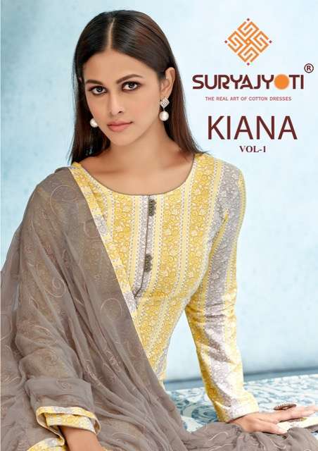 KIANA VOL-2 BY SURYAJYOTI 1001 TO 1008 SERIES CAMBRIC COTTON PRINT DRESSES