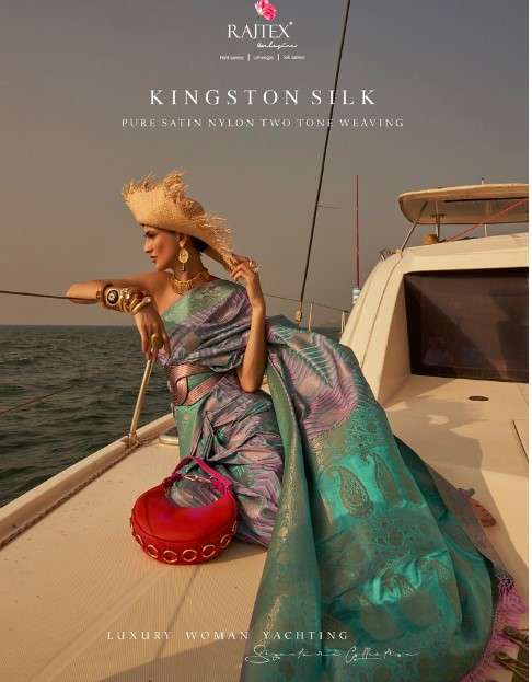 KINGSTONE SILK BY RAJTEX 305001 TO 305010 SERIES PURE SATIN WEAVING SILK SAREES