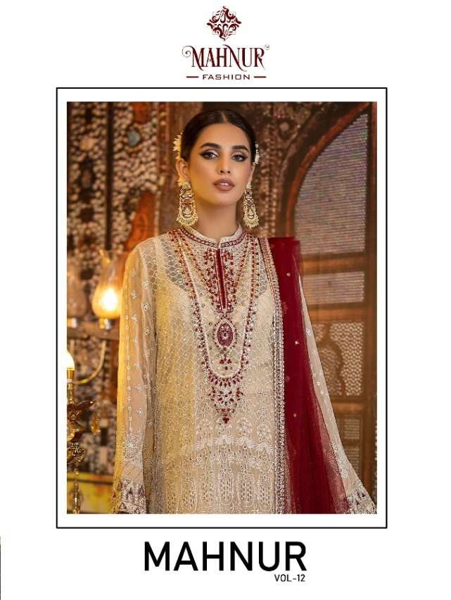 MAHNUR VOL-12 BY MAHNUR FASHION 12001 TO 12003 SERIES GEORGETTE WORK PAKISTANI DRESSES