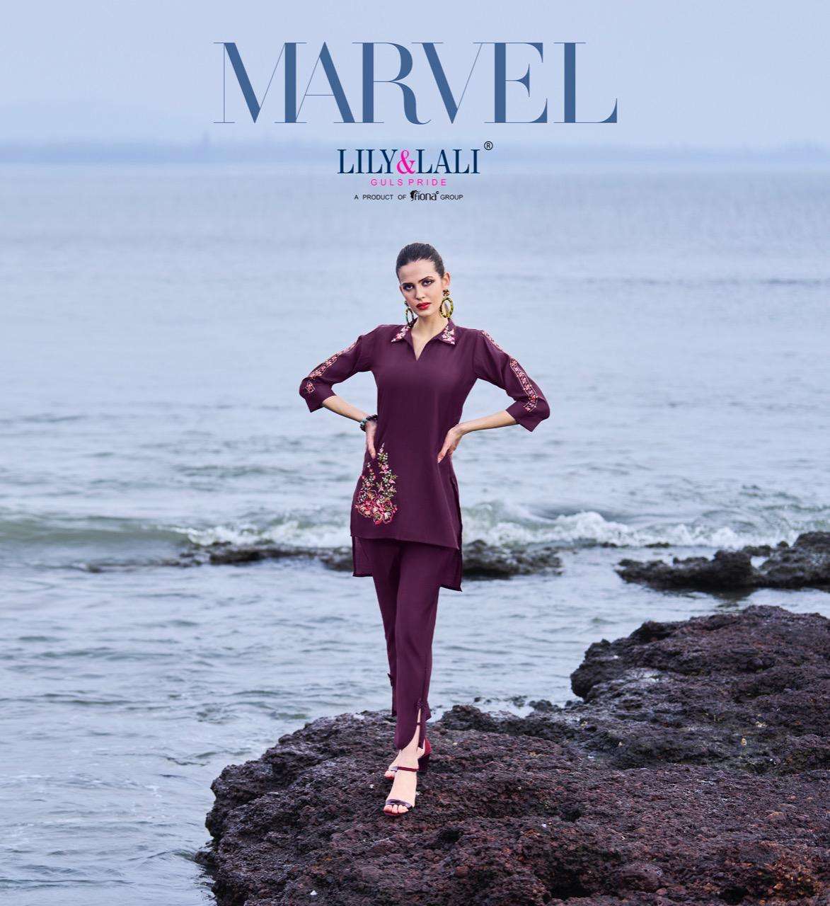 MARVEL BY LILY&LALI 10401 TO 10406 SERIES NATURAL SILK WORK TOP & PANTS