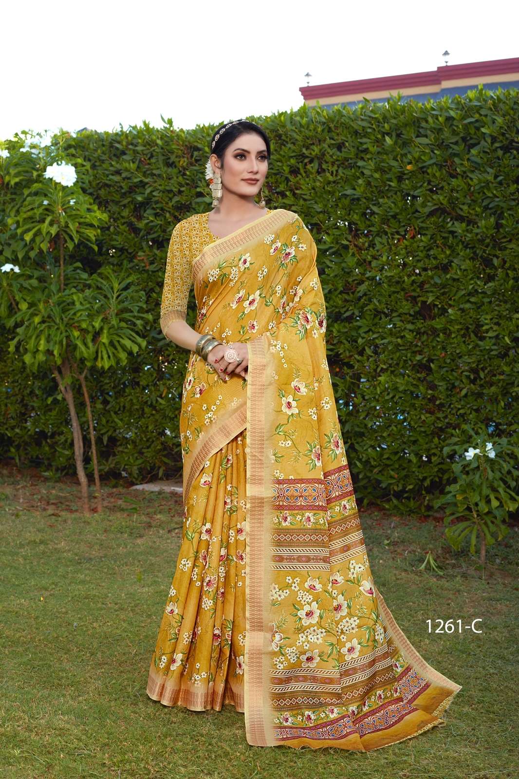 ORCHID BY AQSAWHOLESALE COTTON PRINT ZARI WORK SAREES