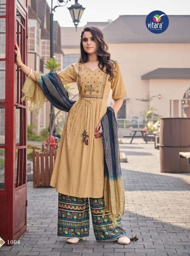 ORION BY VITARA FASHION 1001 TO 1004 SERIES HEAVY REYON WITH EMBROIDERY WORK DRESSES 