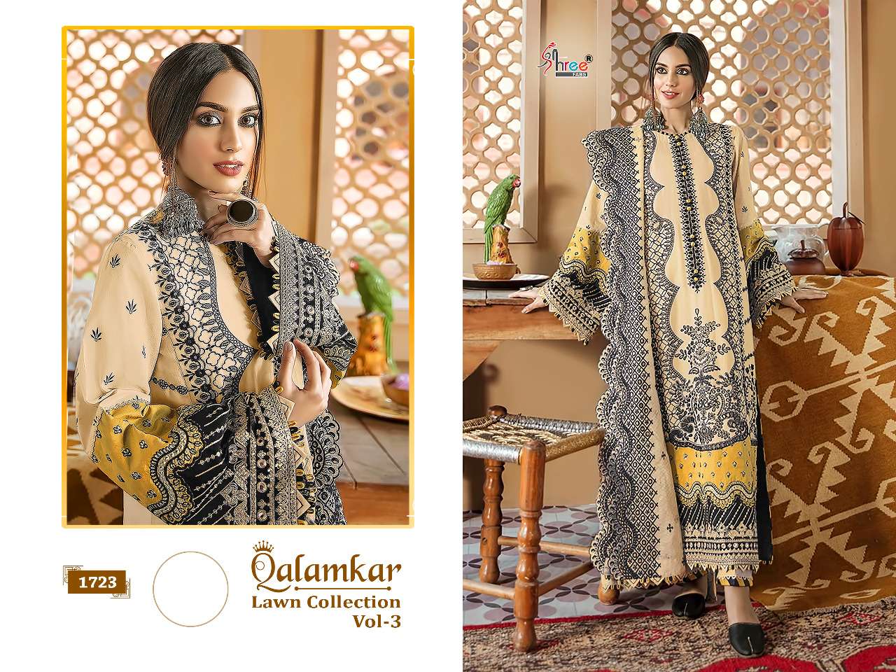 QALAMKAR 1723 HIT DESIGN BY SHREE FABS CAMBRIC COTTON PAKISTANI DRESS