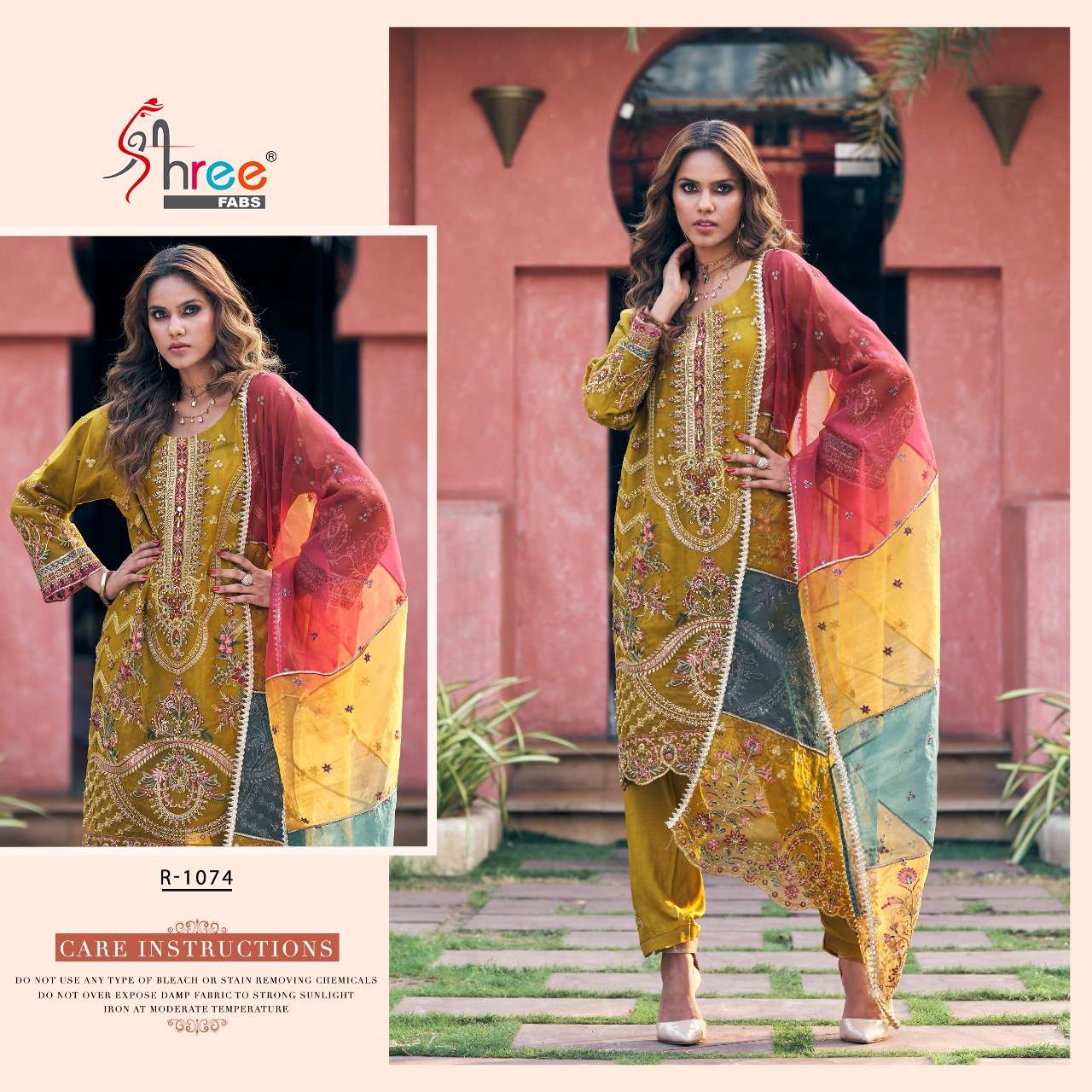 R-1074 HIT DESIGN BY SHREE FABS ORGANZA KAHTLI WORK STITCHED PAKISTANI DRESS