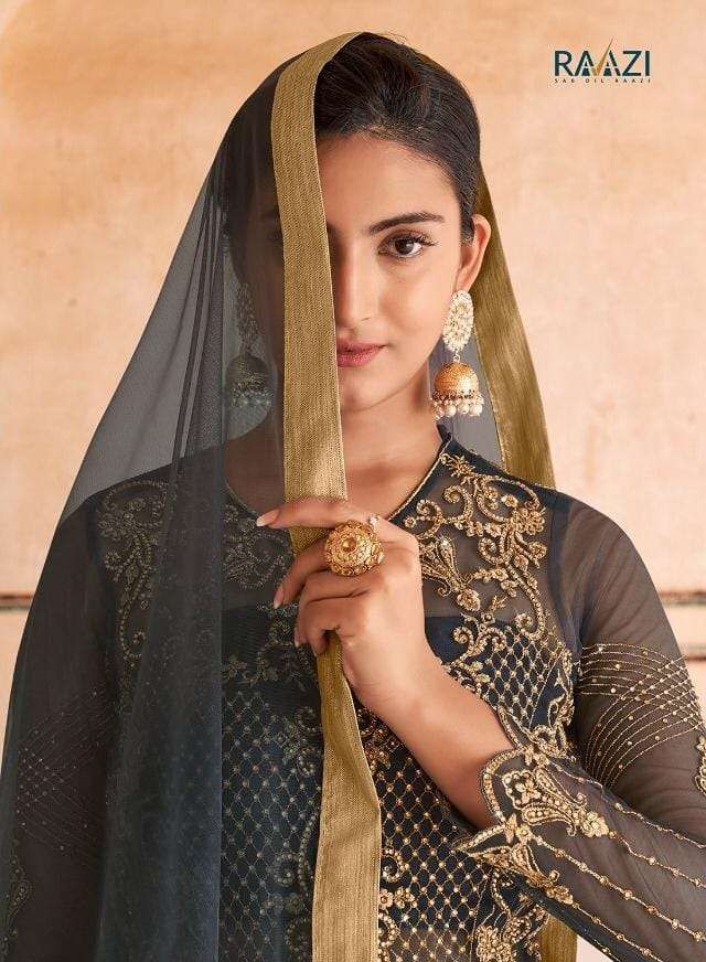 RAAZI AHALYA BY RAMA FASHION 10058 TO 10061 SERIES SOFT NET EMBROIDERY WITH SWAROSK WORK DRESSES