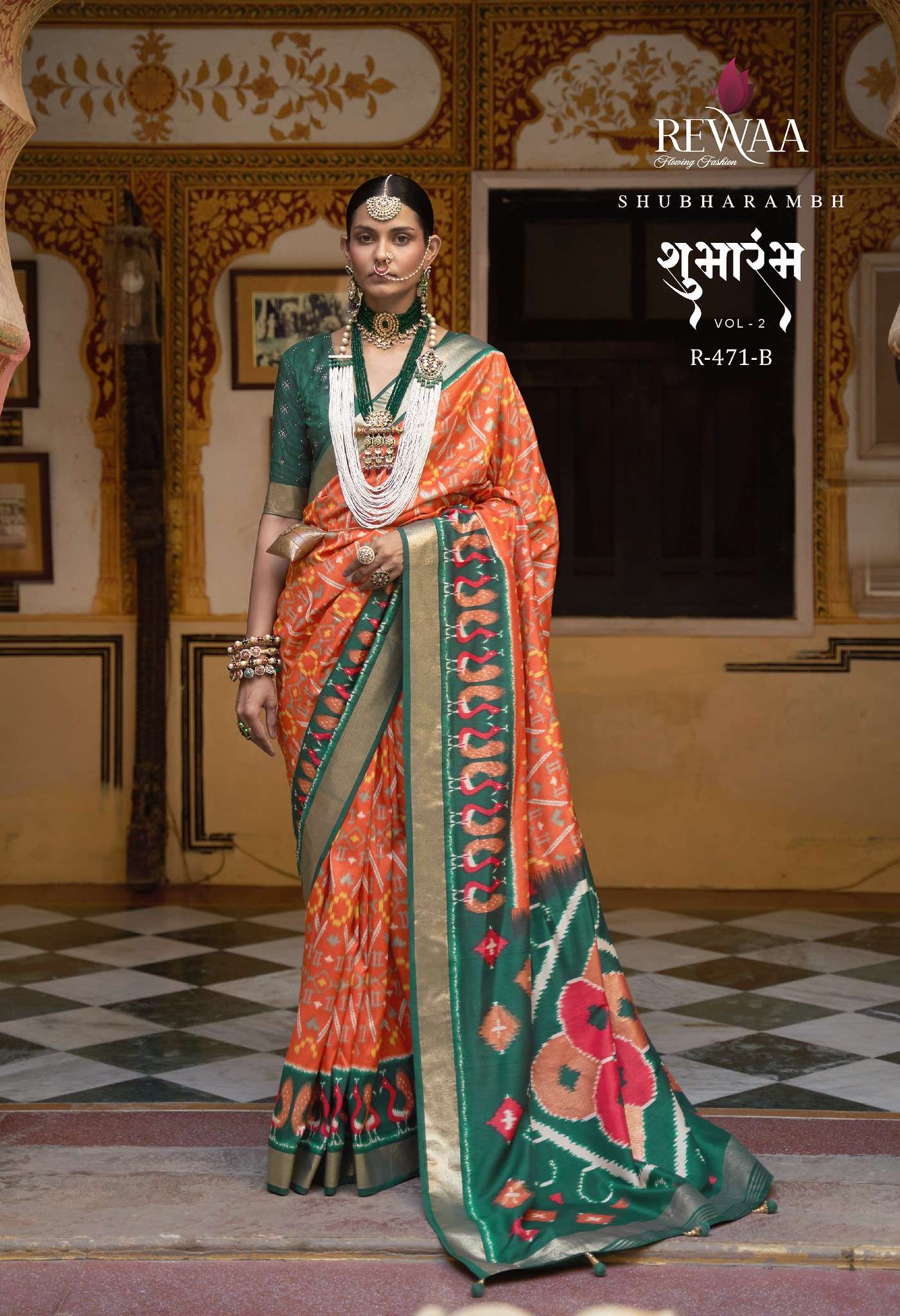 SHUBH AARAMBH VOL-2 BY REWAA 469 TO 471 SERIES DESIGNER PATOLA SILK SAREES