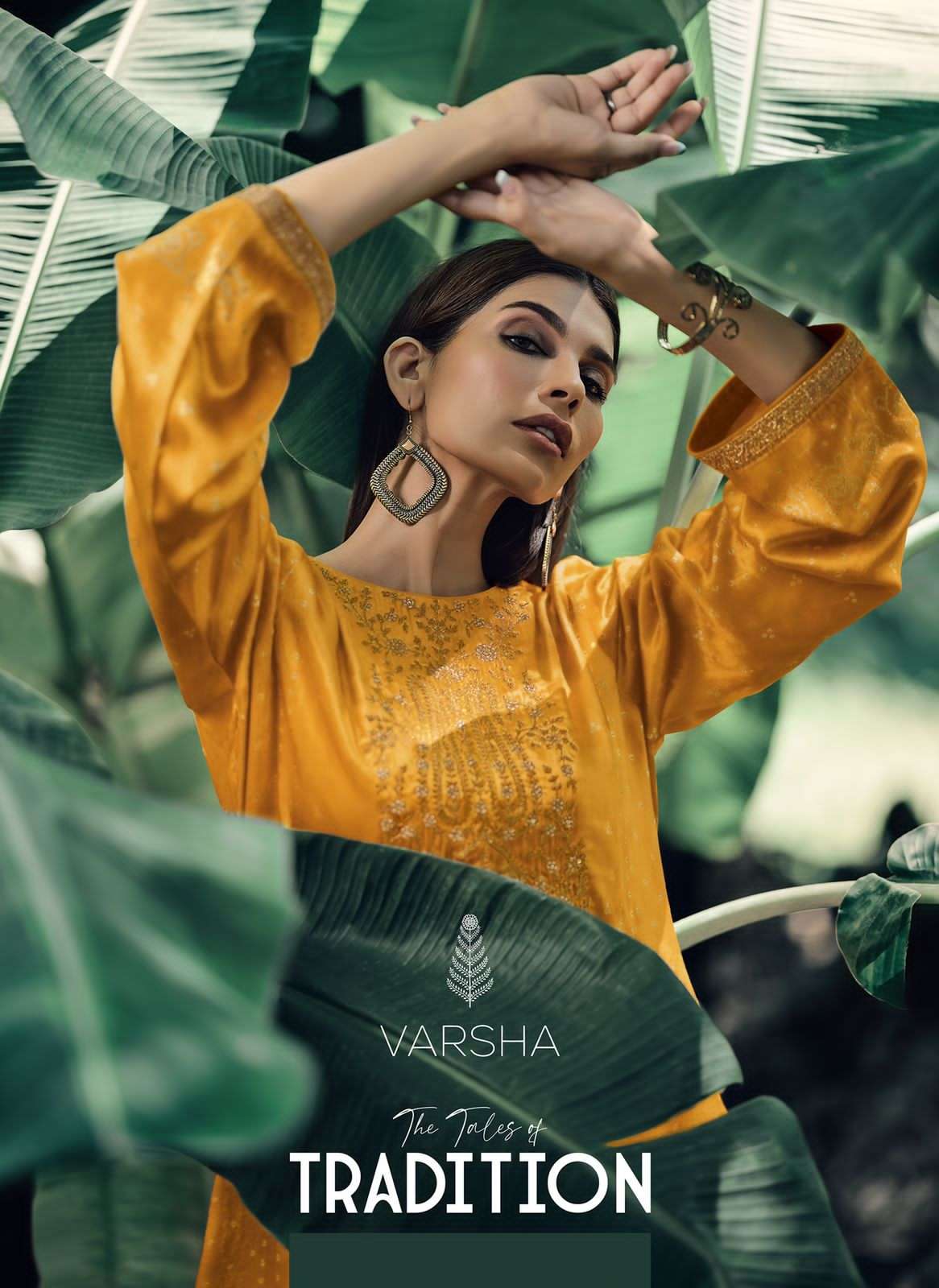 THE TALES OF TRADITION BY VARSHA 10 TO 06 SERISE VISCOSE ORGANZA WORK DRESSES