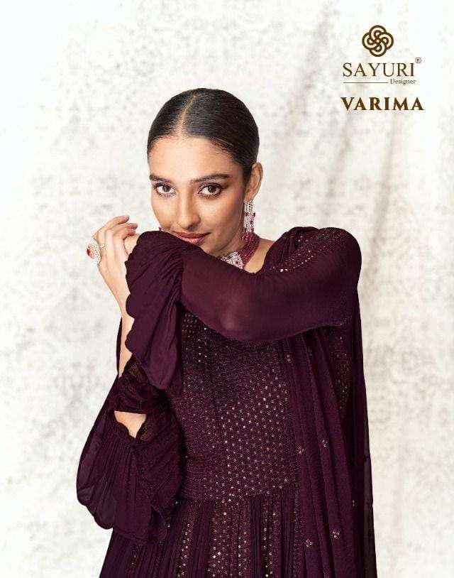 VARIMA BY SAYURI DESIGNER 145 TO 147 SERIES REAL GEORGETTE EMBROIDERY WORK DRESSES