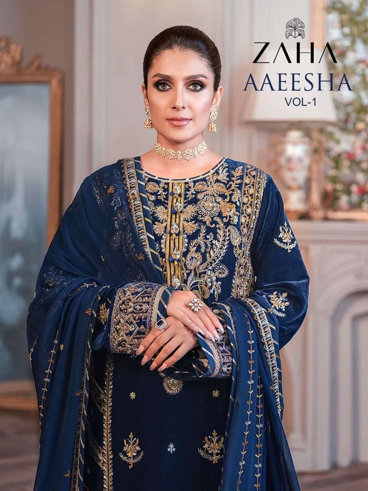 AAEESHA VOL-1 BY ZAHA 10112 TO 10115 SERIES GEORGETTE EMBROIDERY PAKISTANI DRESSES