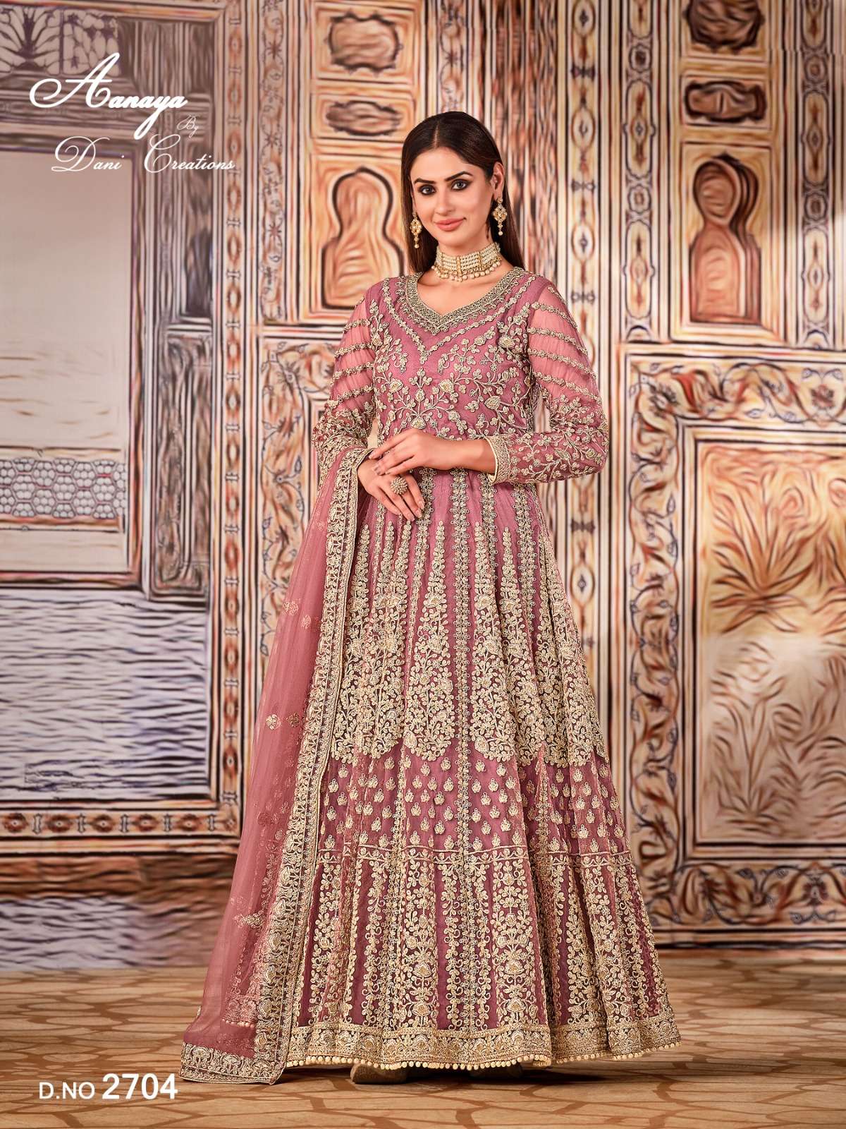 AANAYA VOL-127 BY TWISHA 2701 TO 2704 SERIES NET HEAVY EMBROIDERY ANARKALI DRESSES