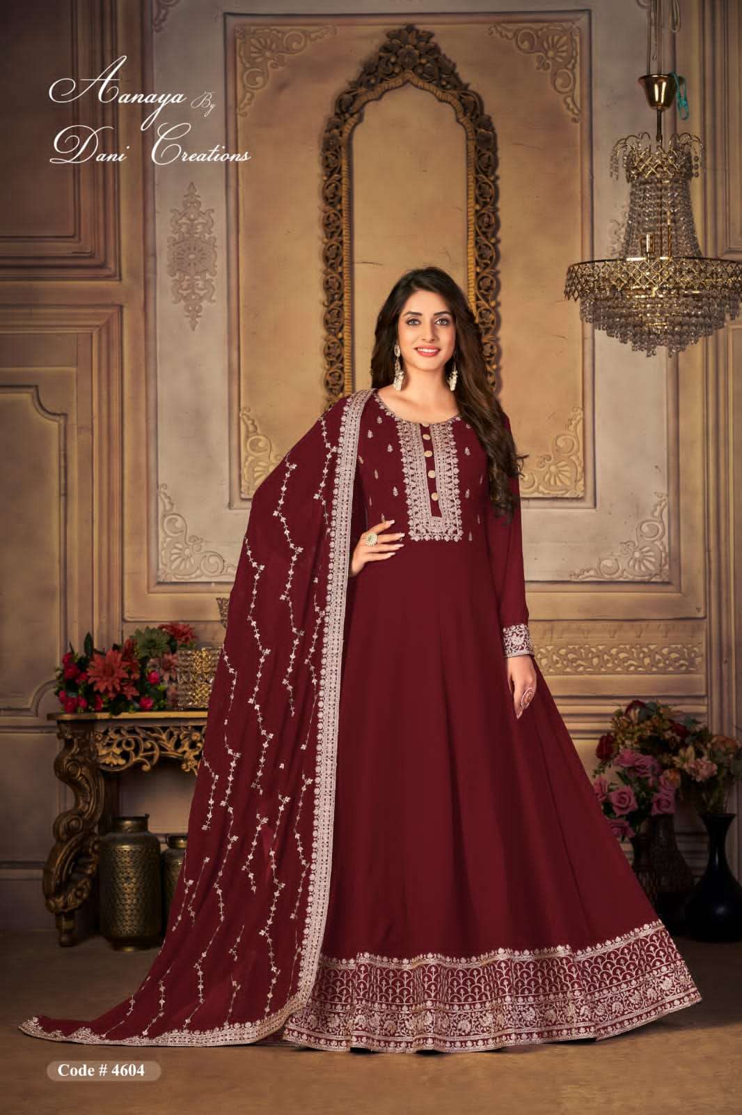 AANAYA VOL-146 BY AANAYA 4601 TO 4604 SERIES FAUX GEORGETTE WORK ANARKALI DRESSES