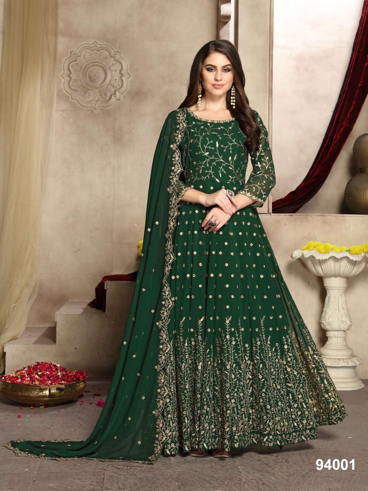 AANAYA VOL-94 BY AANAYA 94001 TO 94008 SERIES  GEORGETTE  HEAVY EMBROIDERY WORK ANARKALI DRESSES