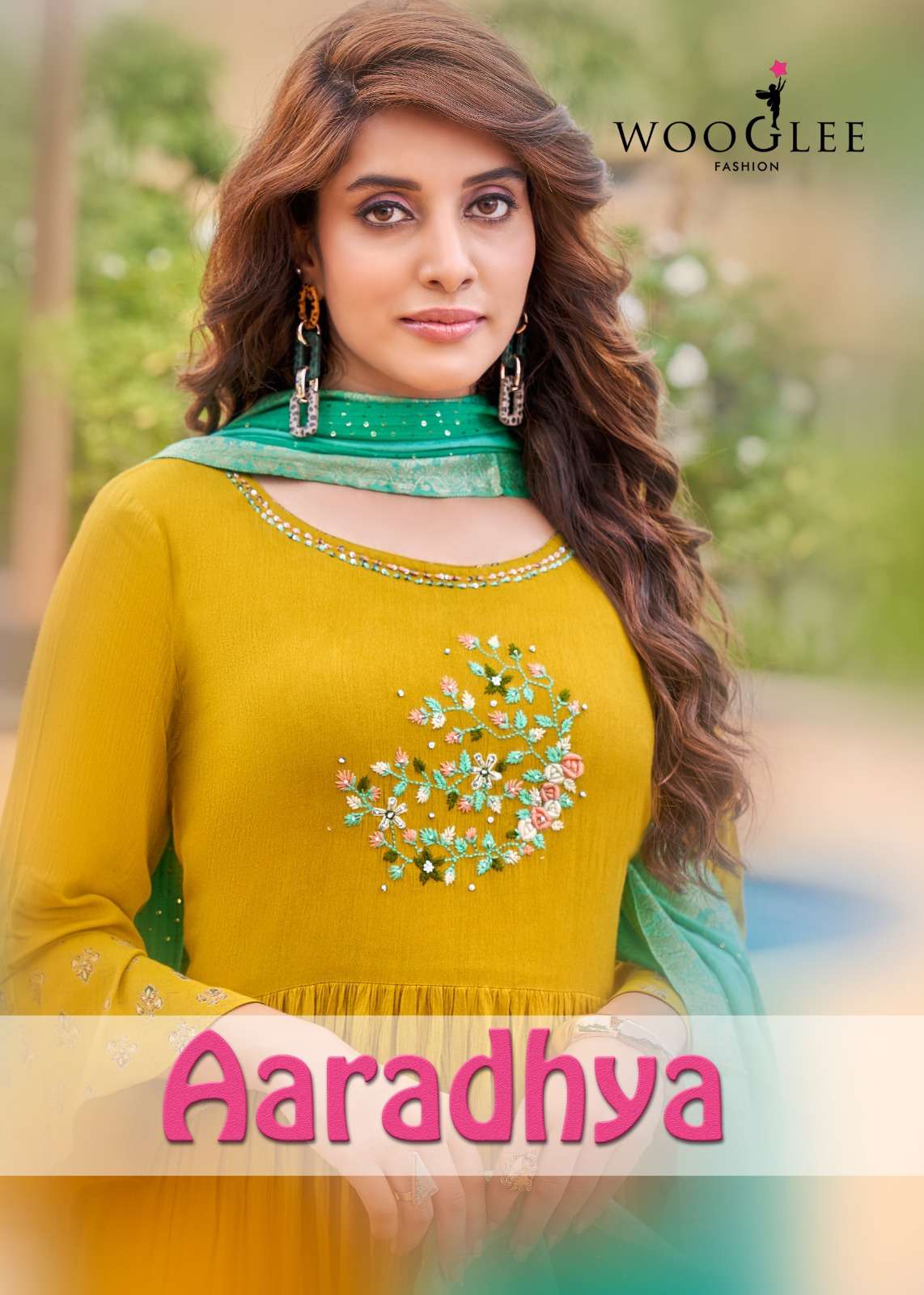 AARADHYA BY WOOGLEE 1001 TO 1004 SERIES RAYON PRINT WITH EMBROIDERY DRESSES