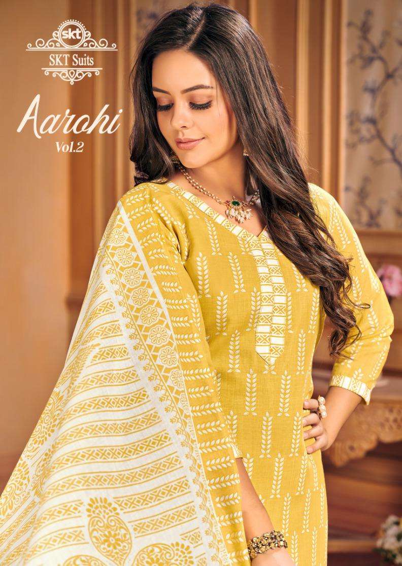 AAROHI VOL-2 BY SKT SUITS 73001 TO 73008 SERIES SOFT MAL COTTON DIGITAL PRINT DRESSES