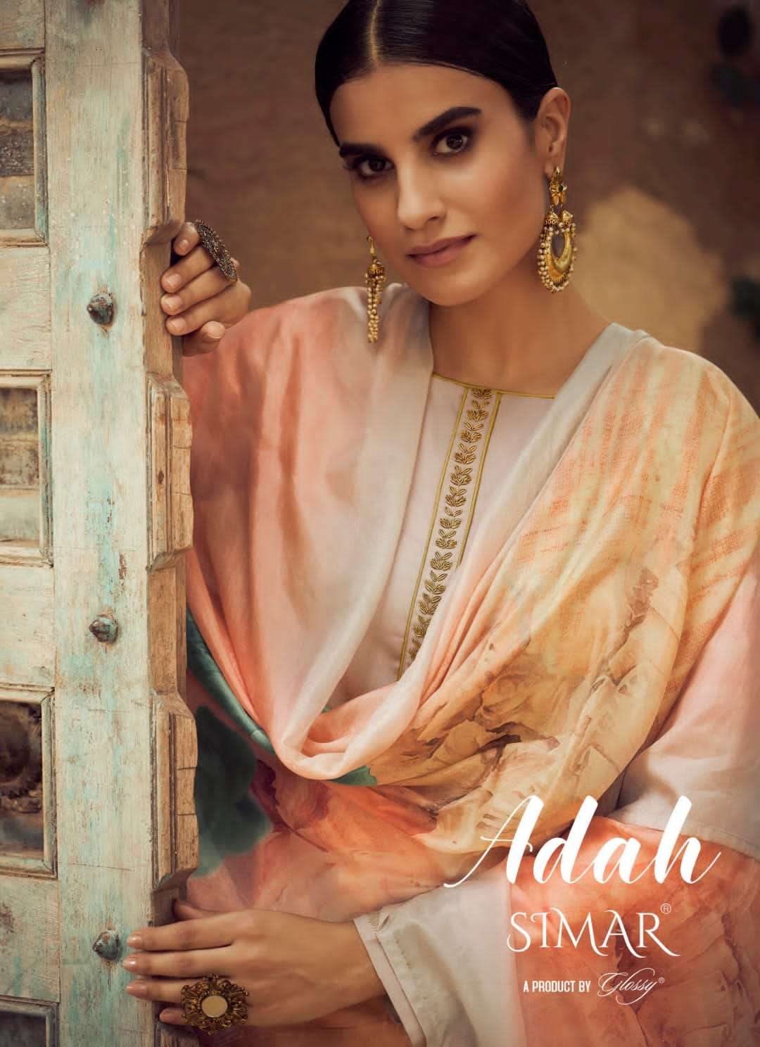 ADAH BY SIMAR 2331 TO 2336 SEIRES JAM SATIN JACQUARE WITH EMBROIDERY HAND WORK DRESSES