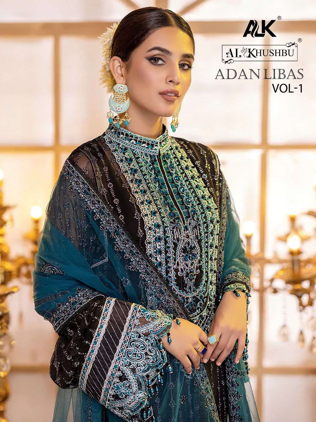 ADAN LIBAS VOL-1 BY AL KHUSHBU 4034 TO 4038 SERIES GEORGETTE EMBROIDERY PAKISTANI DRESSES