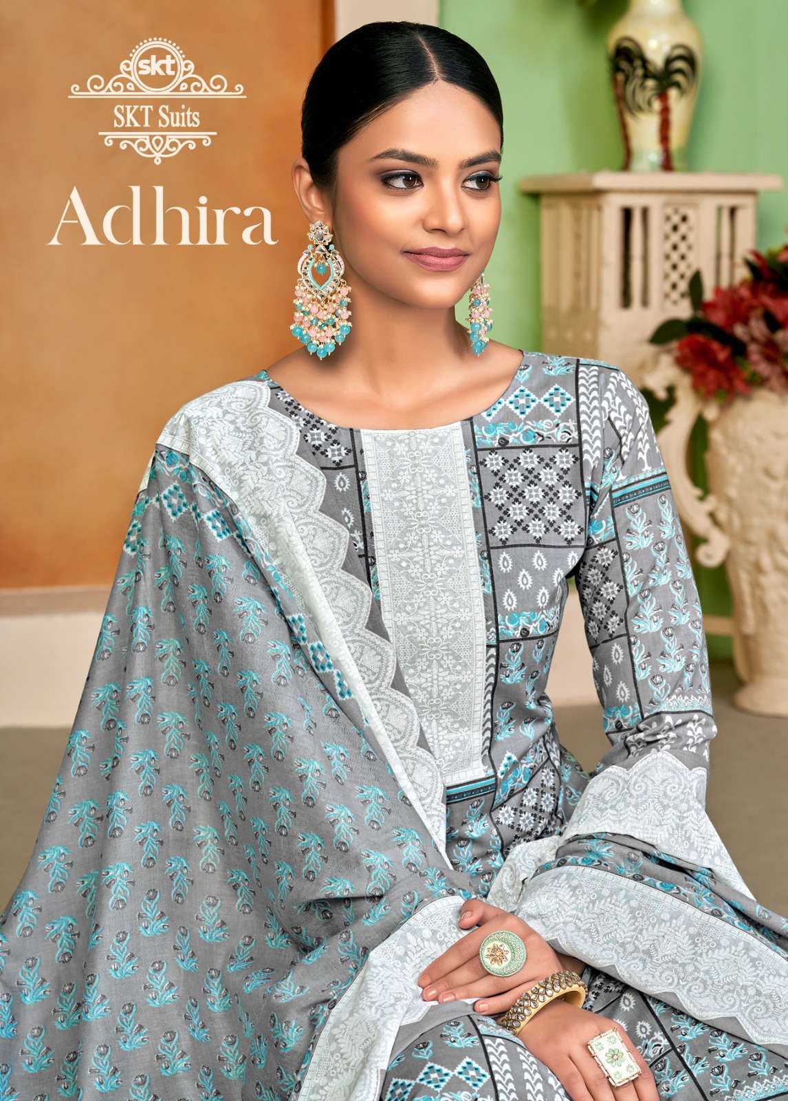 ADHIRA BY SKT SUITS 74001 TO 74008 SERIES COTTON PRINT DRESS MATERIAL