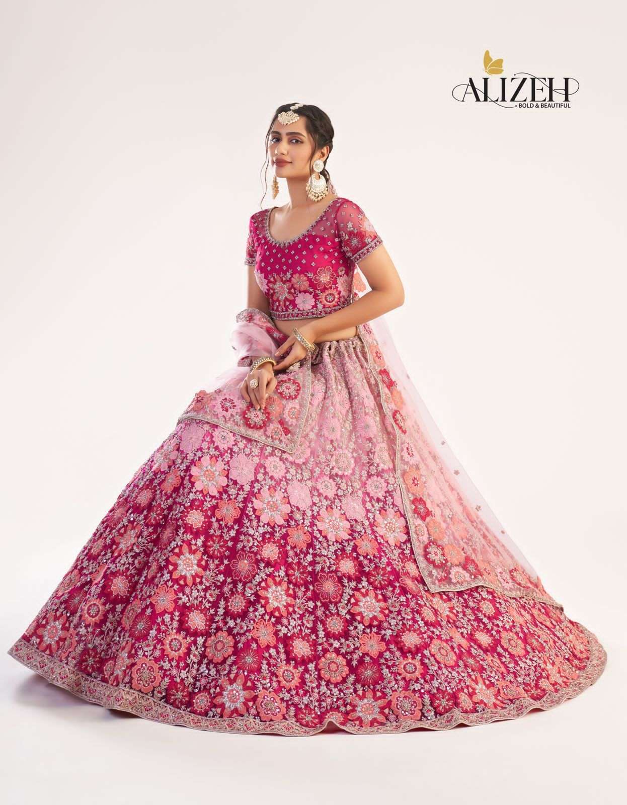 ALIZEH 1049 HIT DESIGN BY ALIZEH NET HEAVY EMBROIDERY BRIDAL LEHENGA