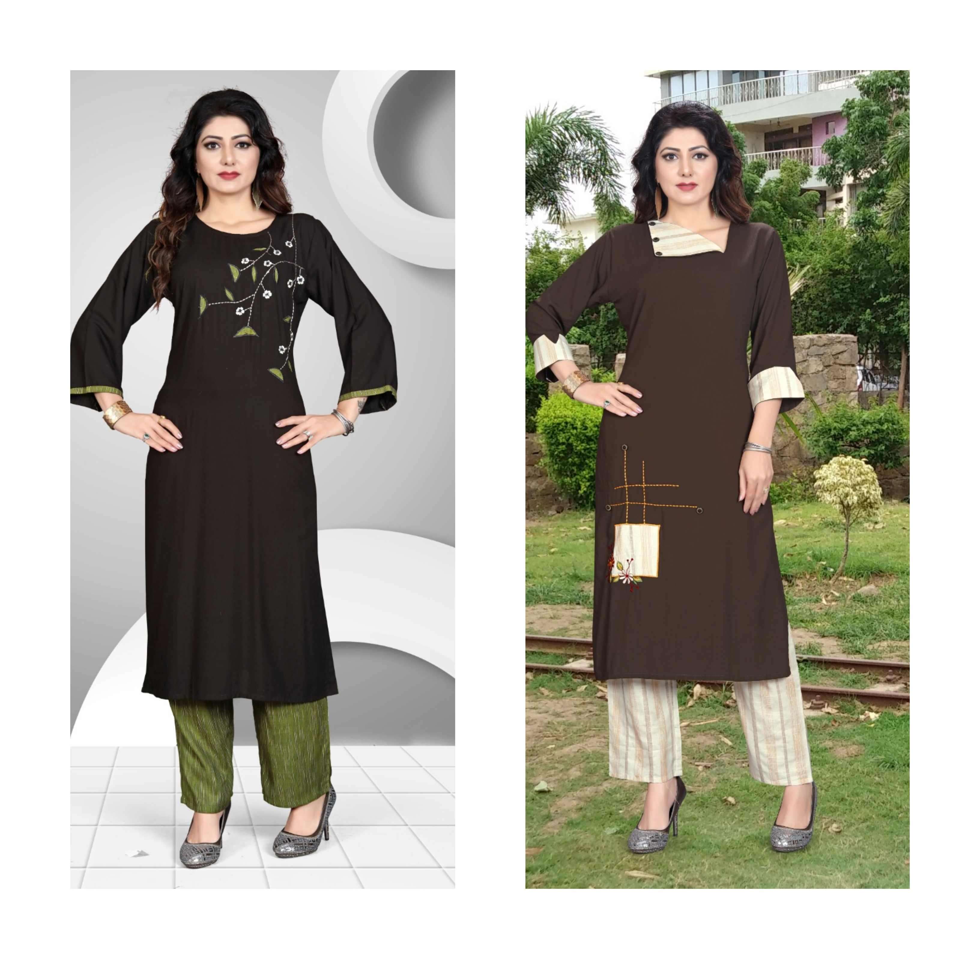 ANAITA BY AQSAWHOLESALE COTTON HAND WORK KURTI & PANTS