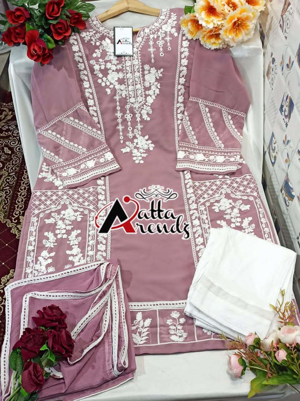 ATTA 2715 COLOURS BY ATTA TRENDZ PURE GEORGETTE EMBROIDERY STITCHED DRESSES