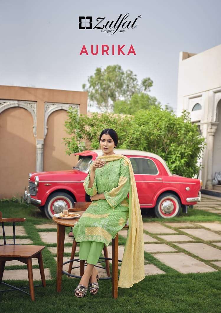 AURIKA BY ZULFAT 439-001 TO 439-010 SERIES COTTON PRINT DRESSES