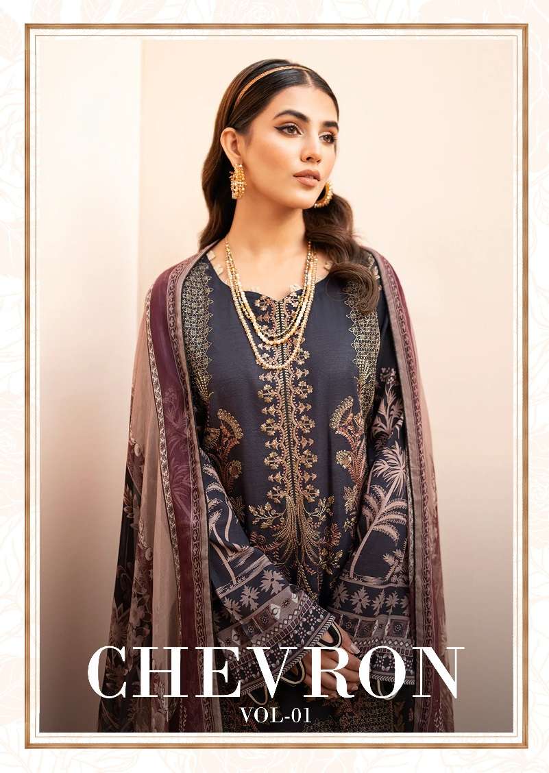 CHEVRON VOL-1 BY SHRADDHA DESIGNER 1001 TO 1004 SERIES COTTON PAKISTANI DRESSES