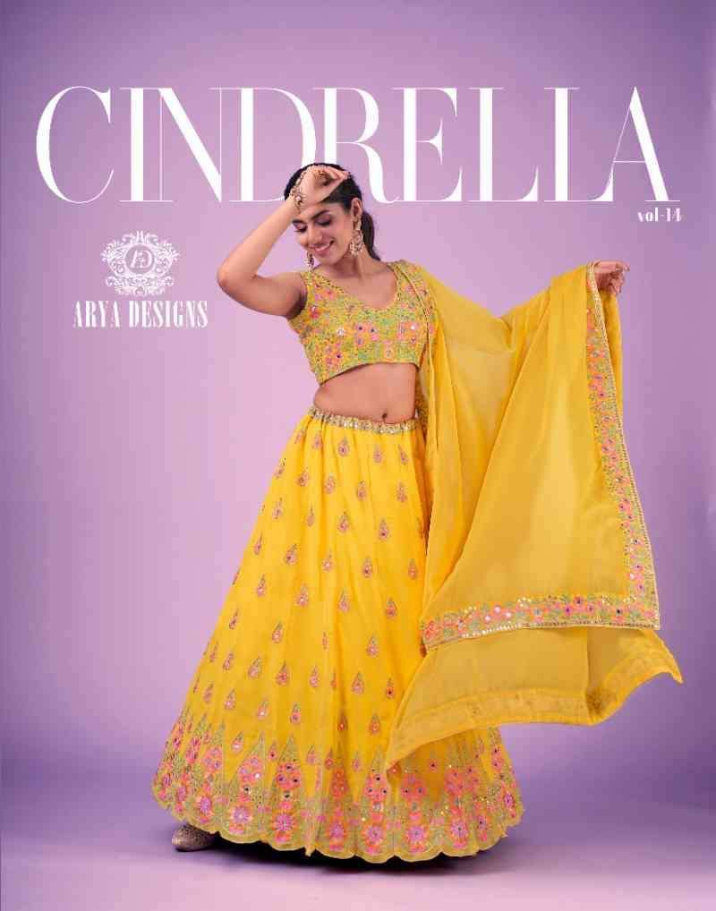 CINDRELLA VOL-14 BY ARYA DESIGNS 39001 TO 39006 SERIES GEORGETTE WORK LEHENGAS