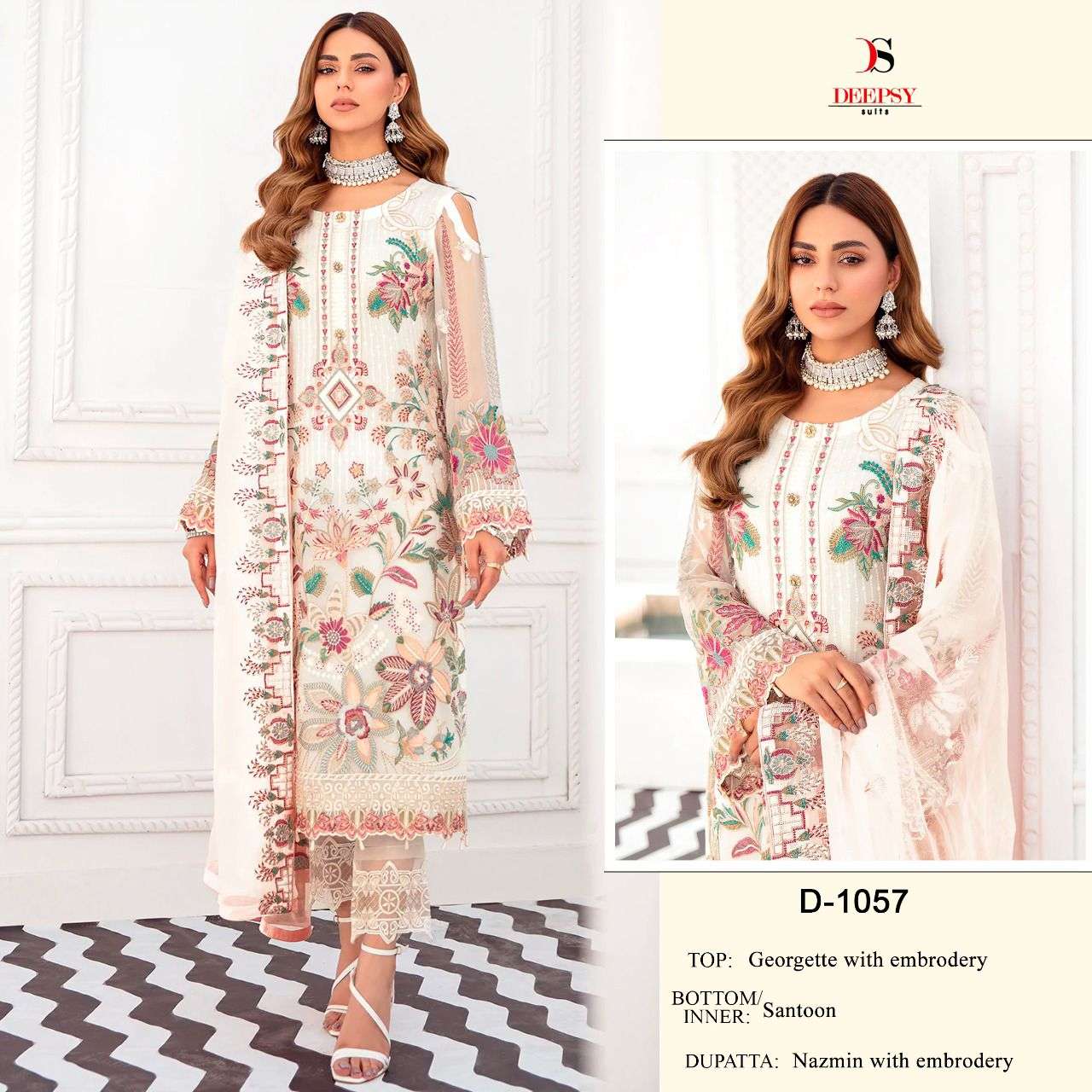 D-1057 HIT DESIGN BY DEEPSY SUITS GEORGETTE EMBROIDERY PAKISTANI DRESS