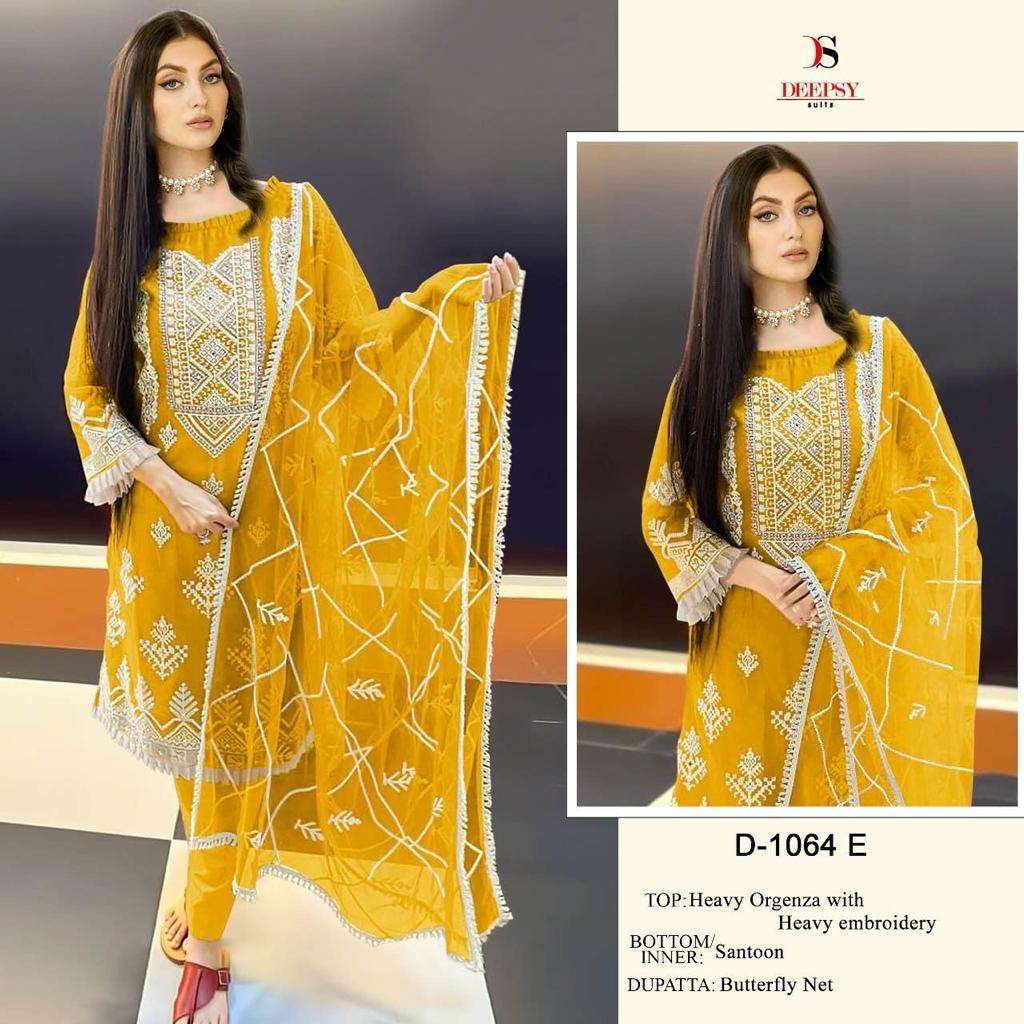 D-1064 COLOURS BY DEEPSY SUITS 1064-E TO 1064-H SERIES ORGANZA WORK PAKISTANI DRESSES