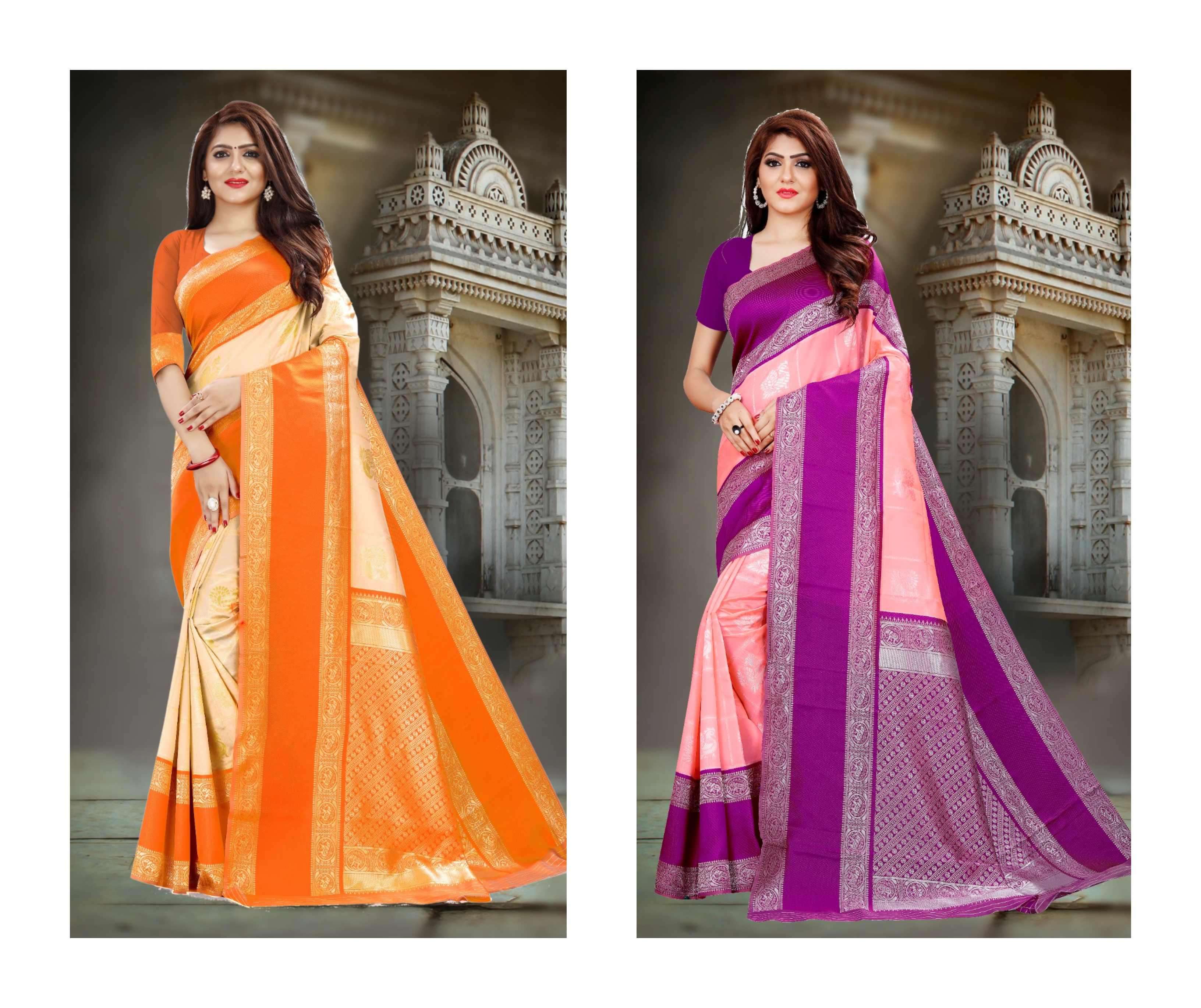 DDH-041 BY AQSAWHOLESALE KANCHIPURAM SILK WORK SAREES