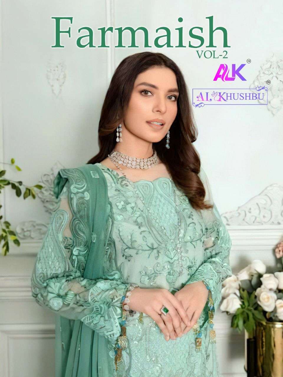 FARMAISH VOL-2 BY AL KHUSHBU 2097 TO 2099 SERIES FAUX GEORGETTE PAKISTANI DRESSES