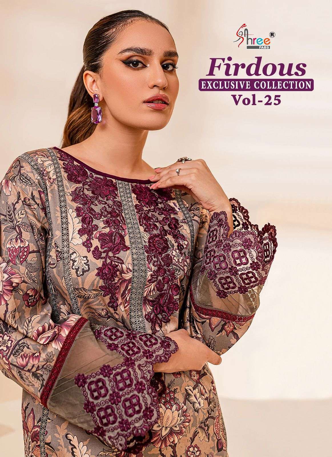 FIRDOUS EXCLUSIVE COLLECTION VOL-25 BY SHREE FABS 2549 TO 2553 SERIES COTTON PAKISTANI DRESSES