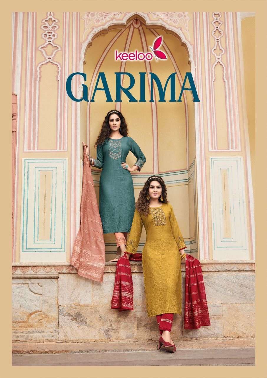 GARIMA BY KEELOO 1001 TO 1006 SERIES COTTON SLUB EMBROIDERY STITCHED DRESSES