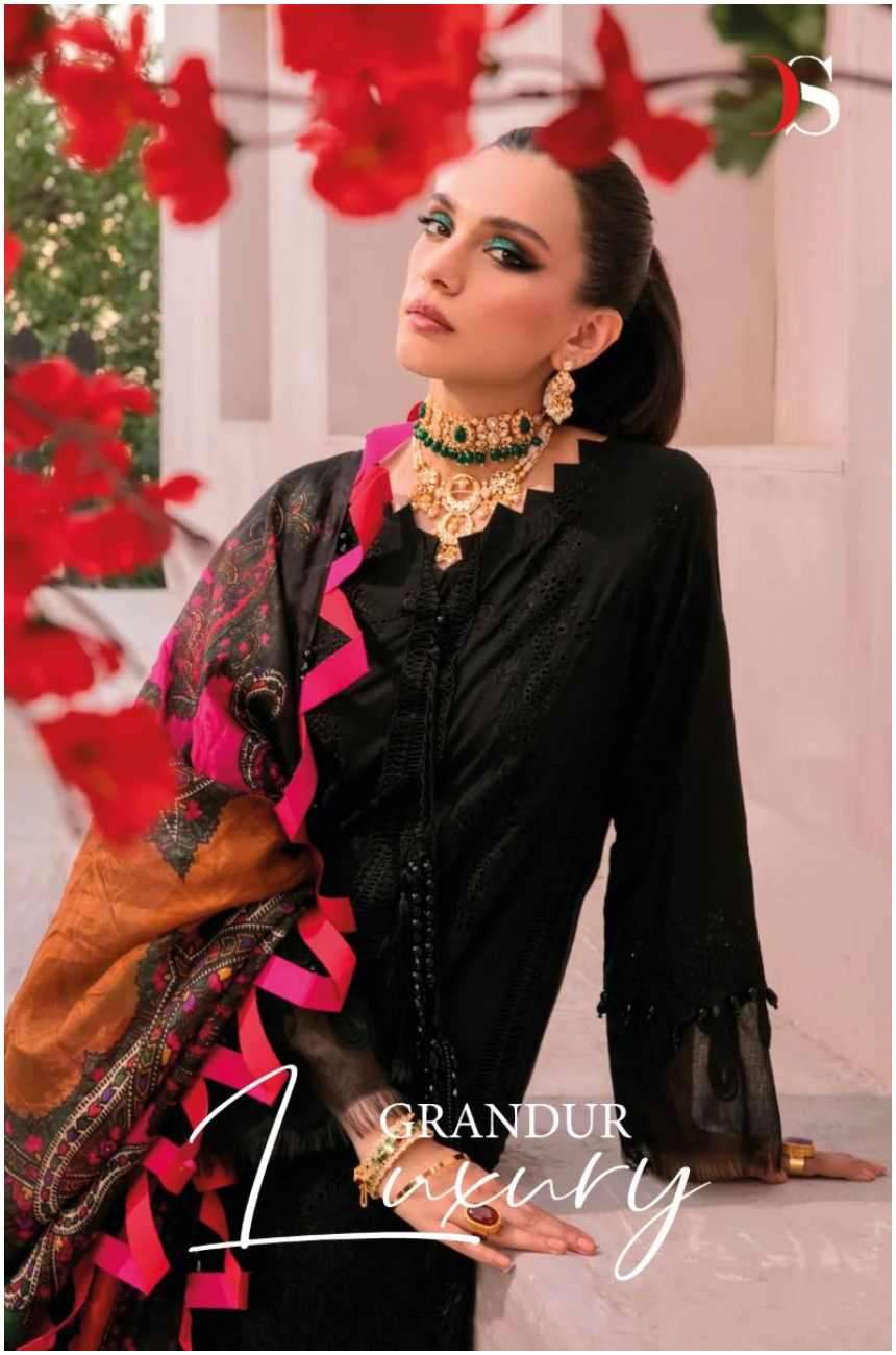 GRANDEOUR LUXURY BY DEEPSY SUITS 2061 TO 2067 SERIES PURE COTTON WITH HEAVY EMBROIDERY DRESSES