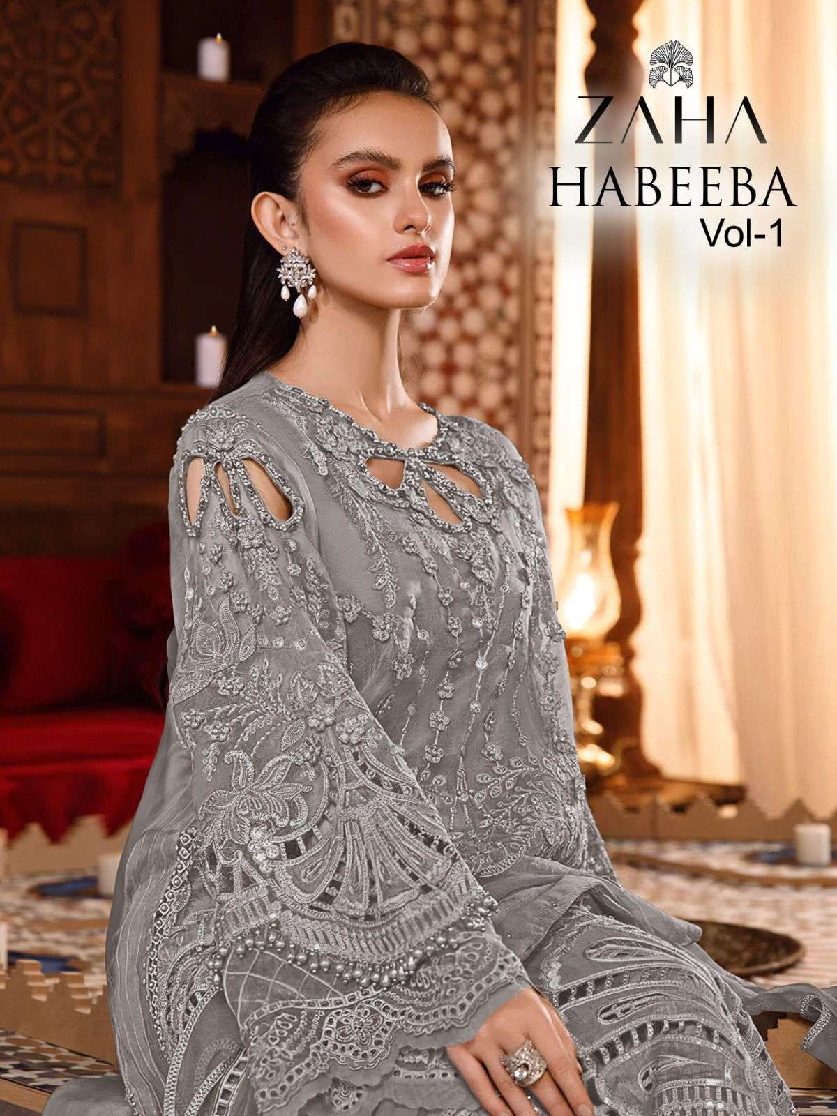 HABEEBA VOL-1 BY ZAHA 10103-A TO 10103-D SERIES GEORGETTE EMBROIDERY PAKISTANI DRESSES