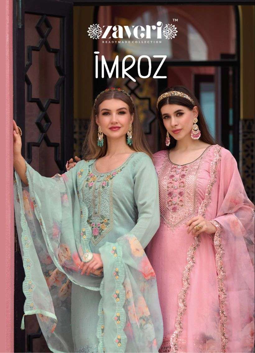 IMROZ BY ZAVERI 1539 TO 1542 SERIES PURE VISCOSE SILK WORK STITCHED DRESSES