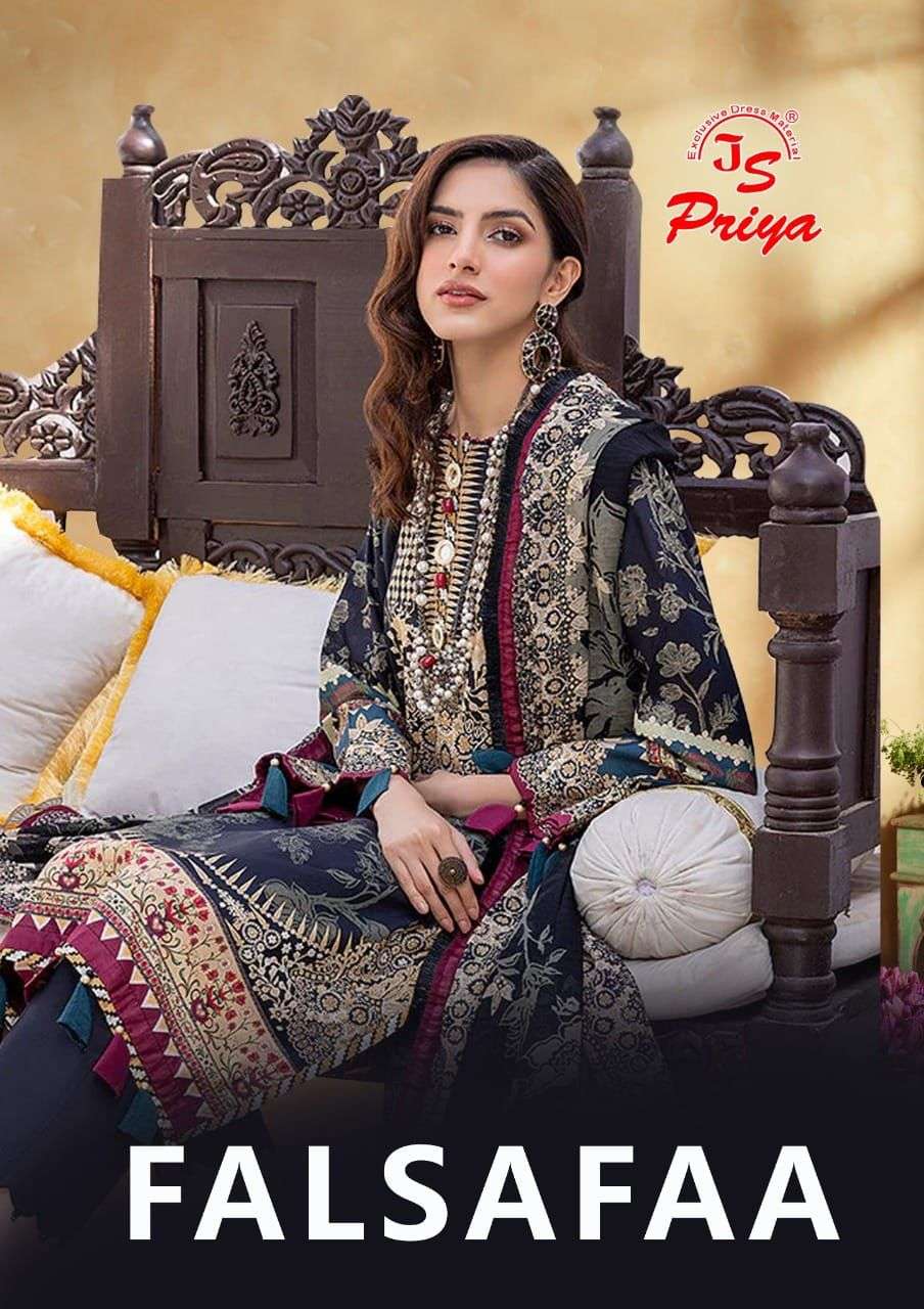 JS PRIYA FALSAFAA BY AQSAWHOLESALE 1001 TO 1008 SERIES COTTON PRINT PAKISTANI DRESSES