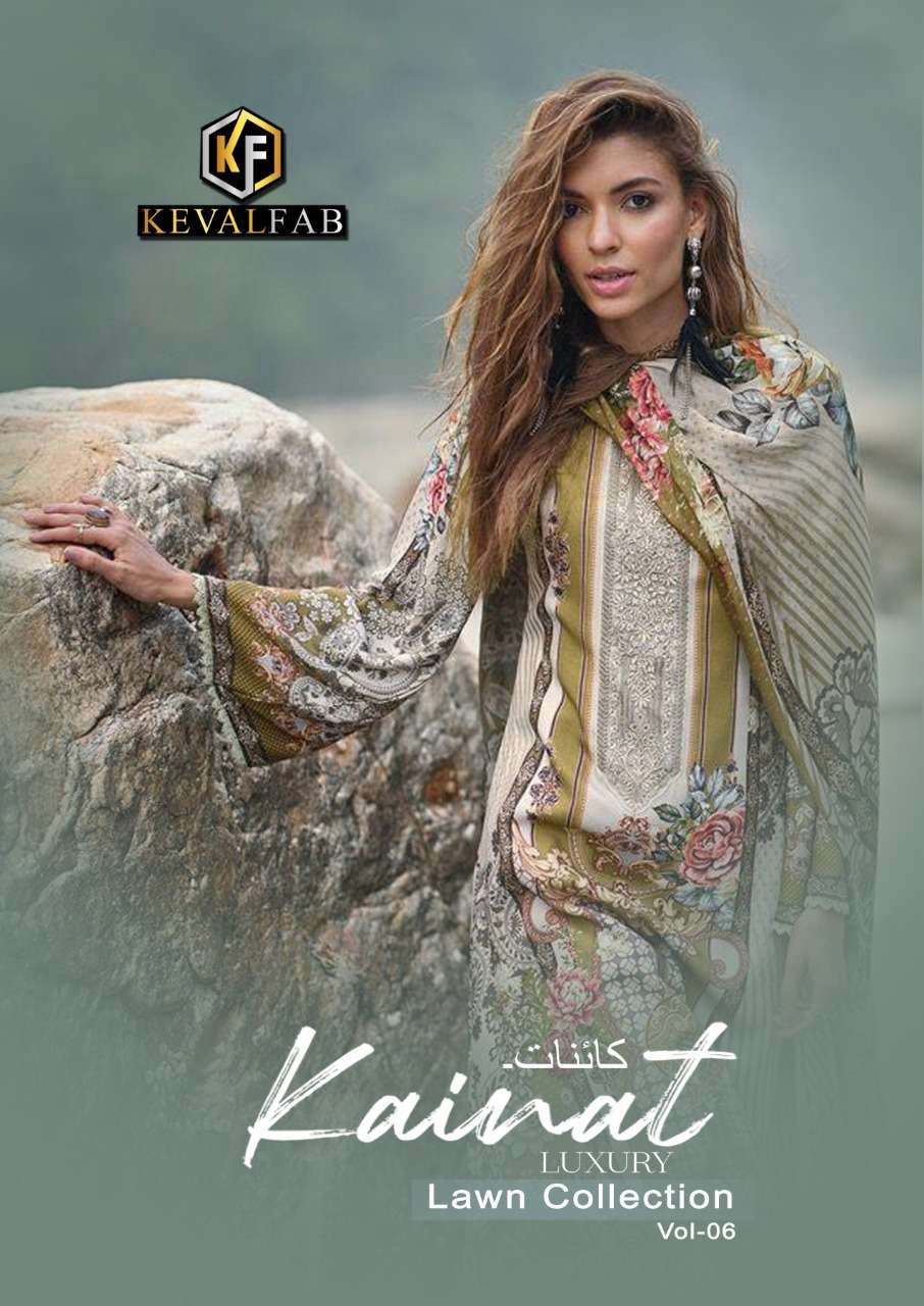 KAINAT VOL-6 BY KEVAL FAB 6001 TO 6004 SERIES COTTON PRINT PAKISTANI DRESSES