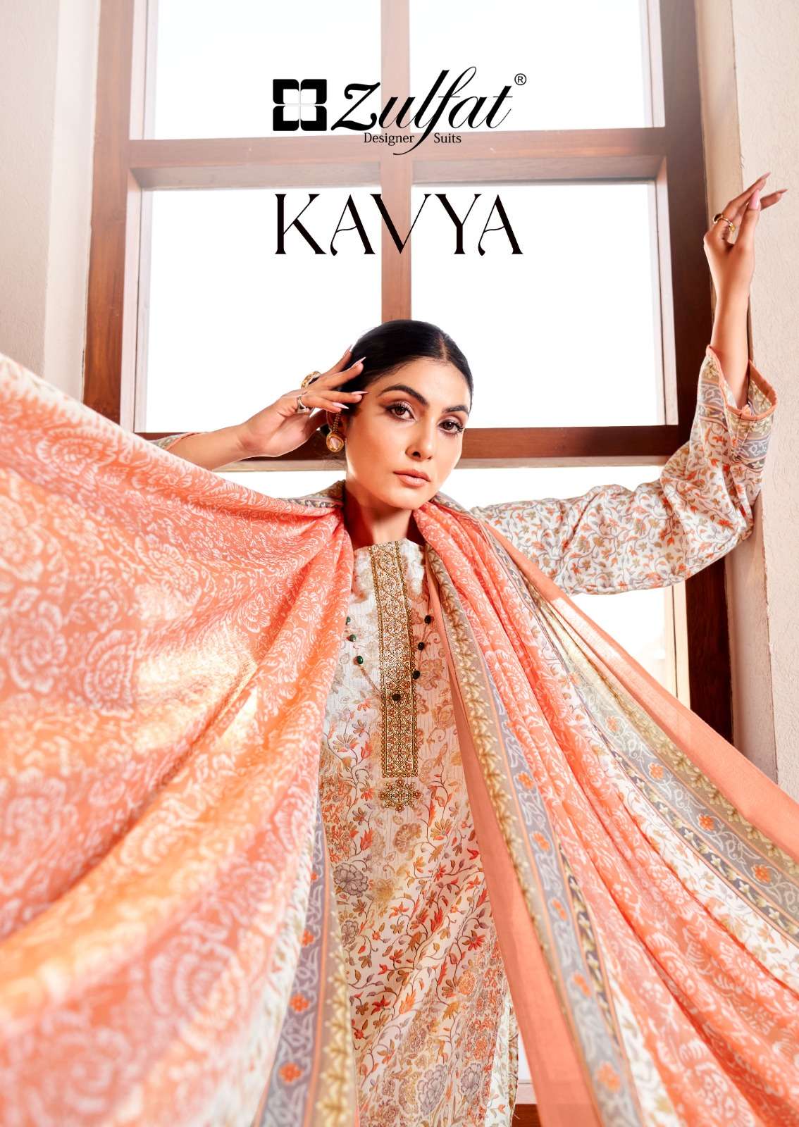 KAVYA BY ZULFAT 475-001 TO 475-010 SERIES COTTON PRINT EMBROIDERY DRESSES