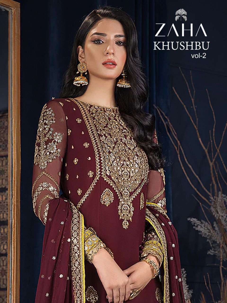 KHUSHBU VOL-2 BY ZAHA 10097 TO 10099 SERIES FOX GEORGETTE WITH EMBROIDERY WORK DRESSES