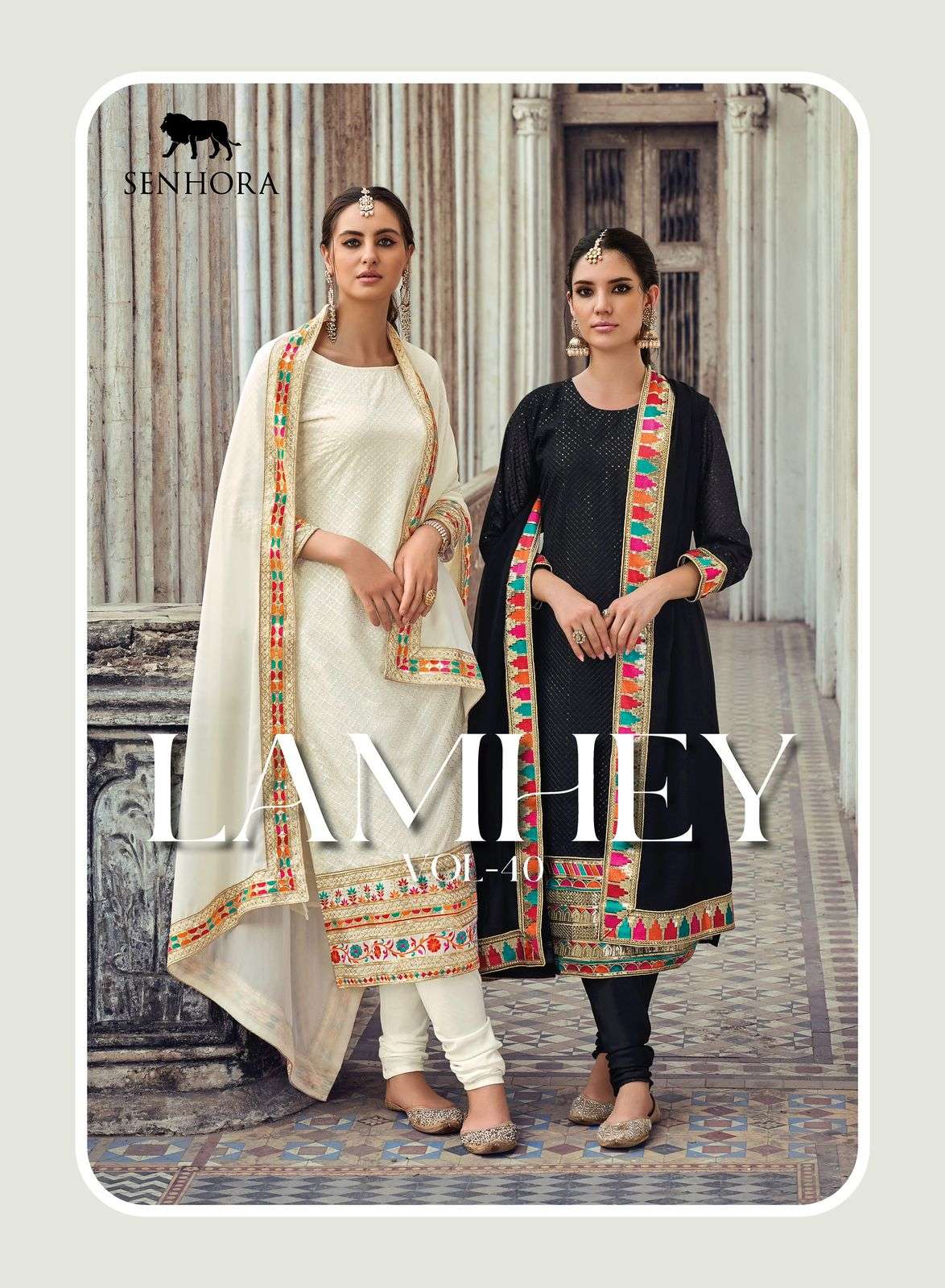 LAMHEY VOL-40 BY SENHORA DRESSES 2053 TO 2055 SERIES GEORGETTE WORK DRESSES