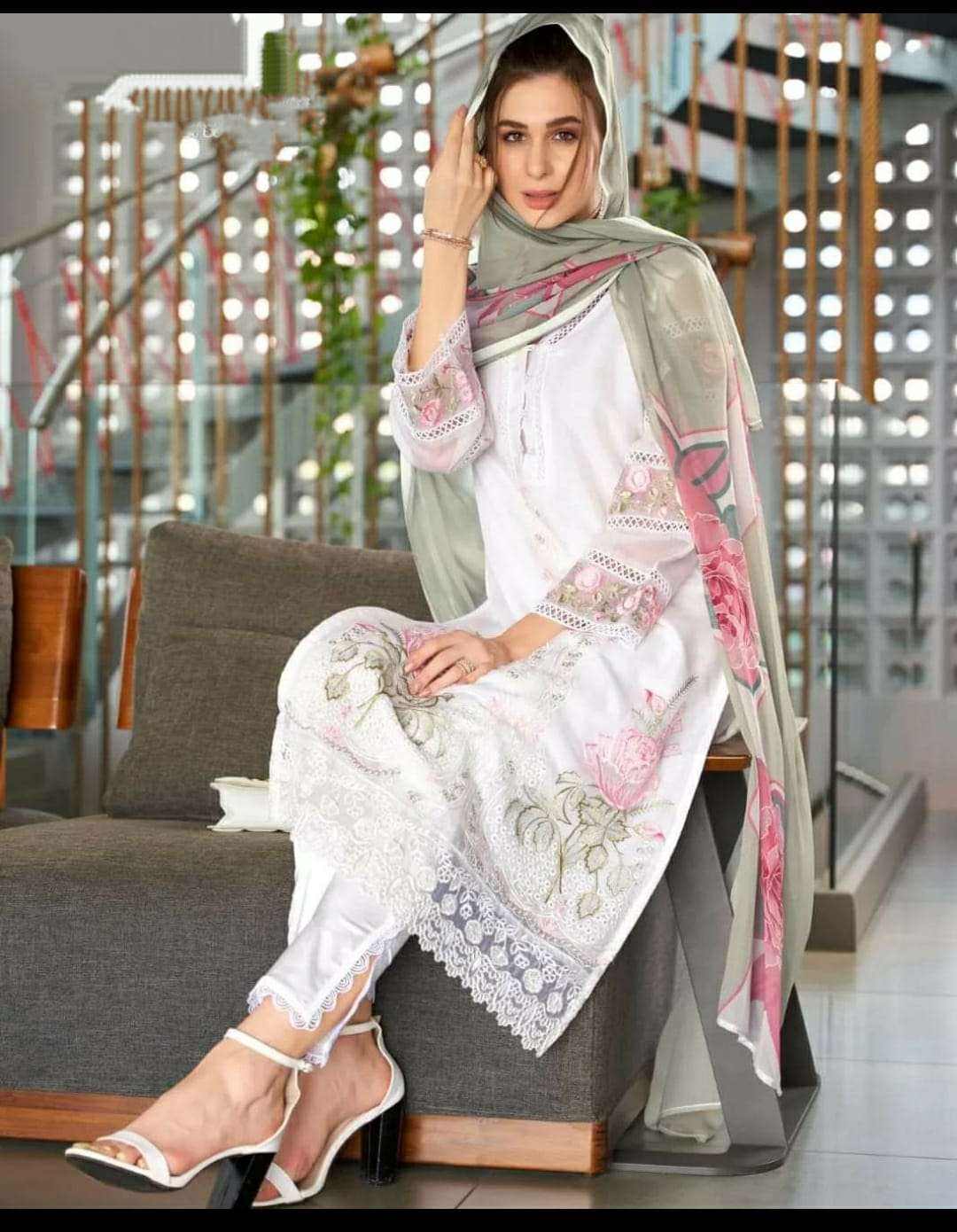 LPC-100 NX BY AQSAWHOLESALE PURE ORGANIC EMBROIDERY STTICHED PAKISTANI DRESSES